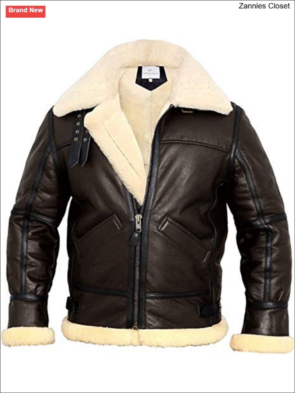 Shearling Bomber Jacket Aviator Leather Winter Coat